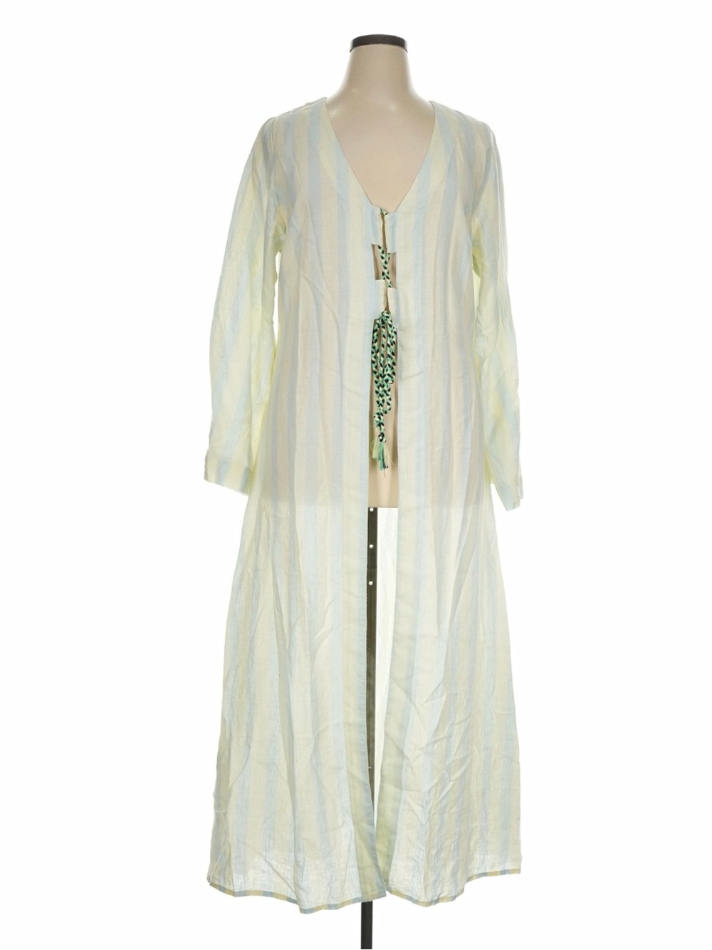 Celandine Anthropologie NWT Striped Duster Swim Cover Up Tassel Kimono XL